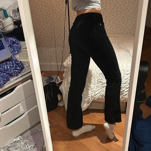 Low rise corduroy black bootcut pants - Picture 2 of 5